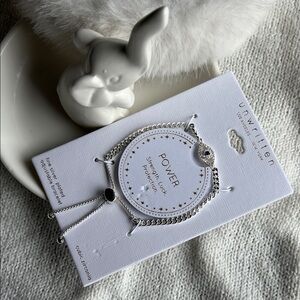 Unwritten Silver Chain Bracelet Set with Blue Evil Eye Charm